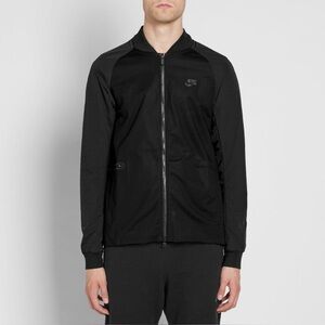 Nike Tech Two Way Zip Cotton Blend Woven Varsity Jacket. Sz XS